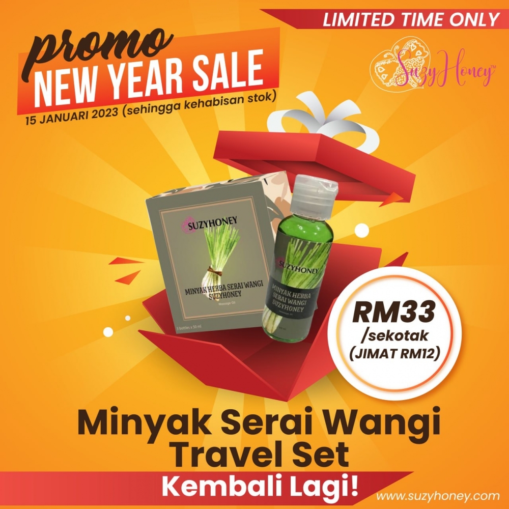 Minyak Aromatheraphy Serai Wangi Travel 50ml x 3 bottle